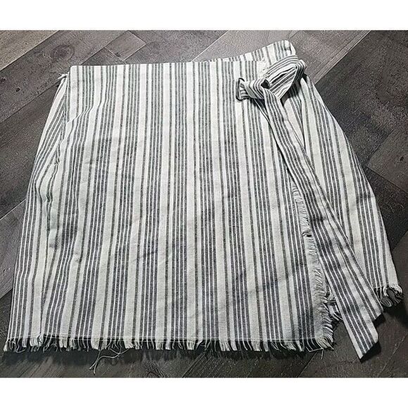 Fashion on Earth Skirt  Linen blend Y2K Faux Erap Lined‎ Mini Size Large - Picture 1 of 6